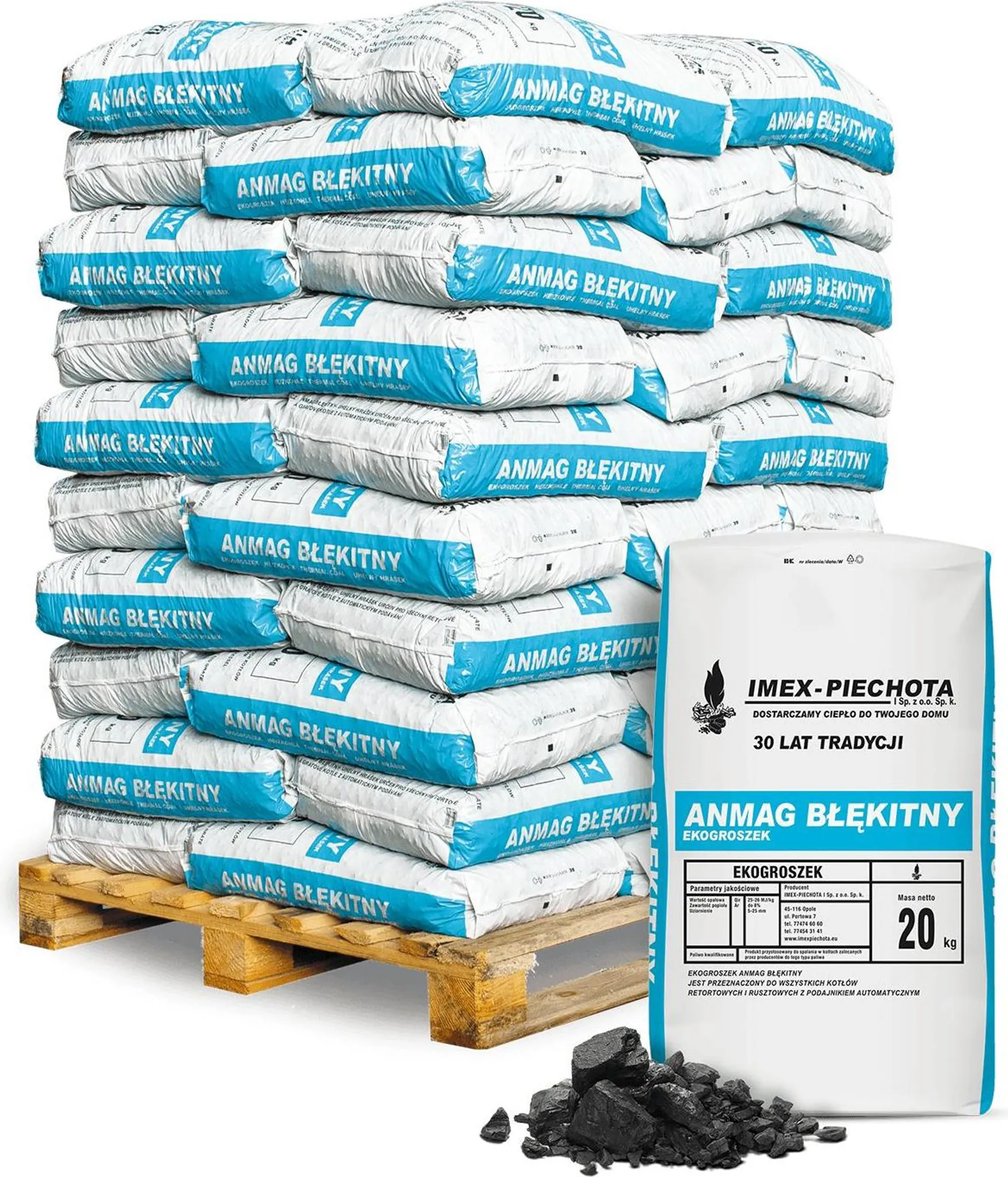 ANMAG 5 Steinkohle – 25 mm, 20 kg x 50 Säcke, 1000 kg Palette